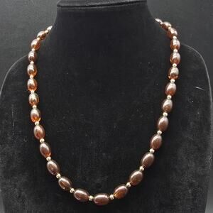 Avon 1980 Turtle Bay Necklace Brown Plastic Beads Vintage Jewelry